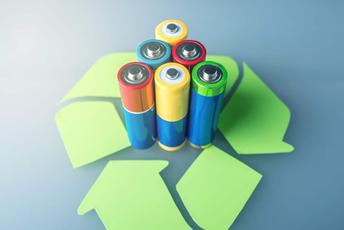See image of recycling battery