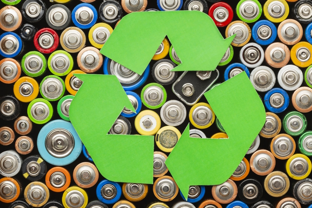See image of battery recycling